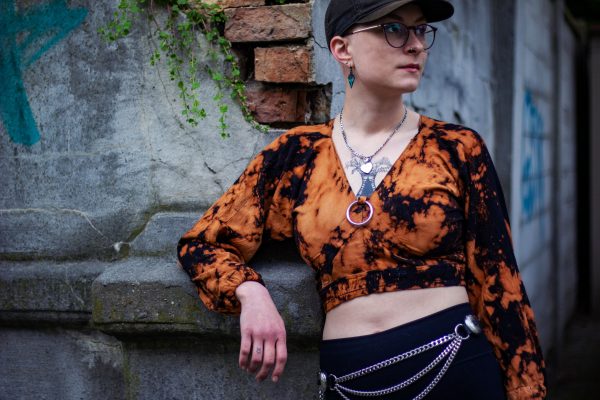 Acid Blouse Upcycled mit Ringetail