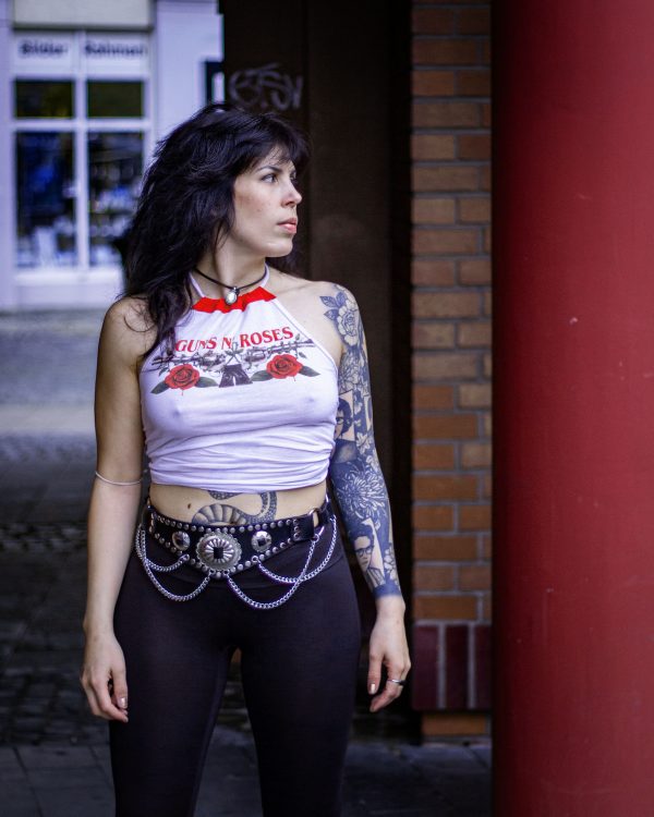 Guns n Roses upcycled Band Shirt Rücken Schnürung